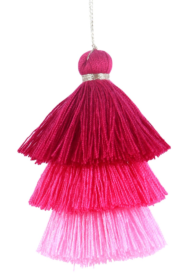 KONMAY Bulk 20pcs Tri-Layered Tassels with Hanging Loop for Jewelry Making, Clothing - Image 2